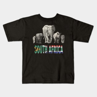 Africa's Big Five South Africa Pride Wildlife Kids T-Shirt